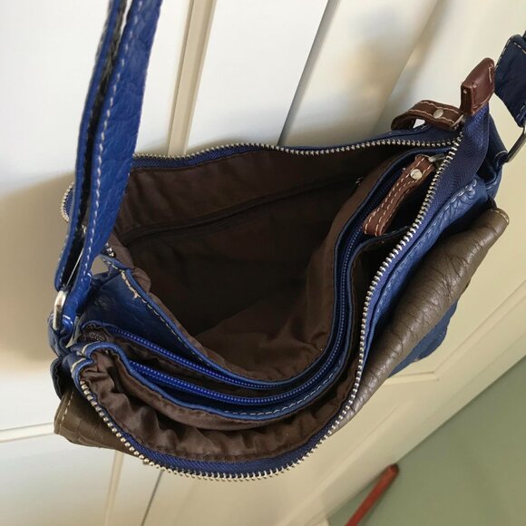 Brown and Blue Adjustable Unbranded Pleather Purse - Picture 6 of 10